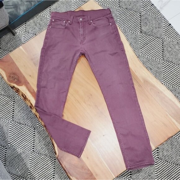Mens Limited Edition Levi's Brushed Burgundy 511 Slim Straight Fit Stret… - Picture 2 of 14